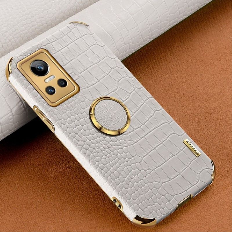 Coque Realme GT Neo 3 Effet Croco avec Anneau