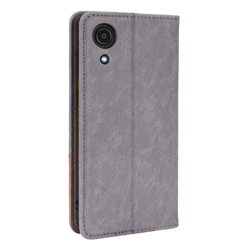 Housse Samsung Galaxy A03 Core flip cover simili cuir rétro