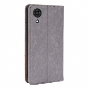 Housse Samsung Galaxy A03 Core flip cover simili cuir rétro