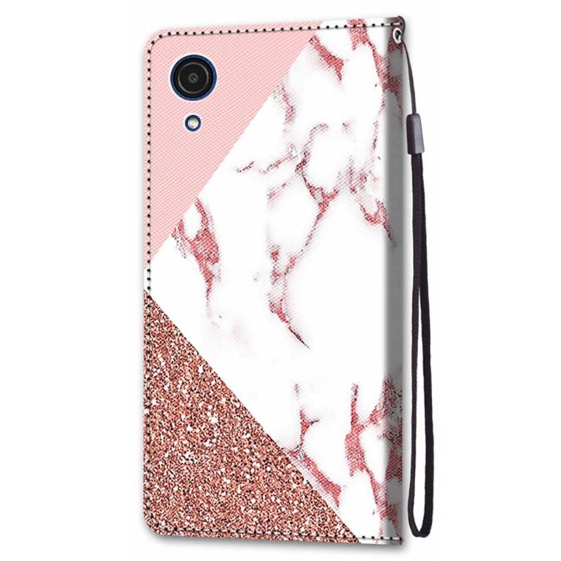 Housse Samsung Galaxy A03 Core marbre paillettes