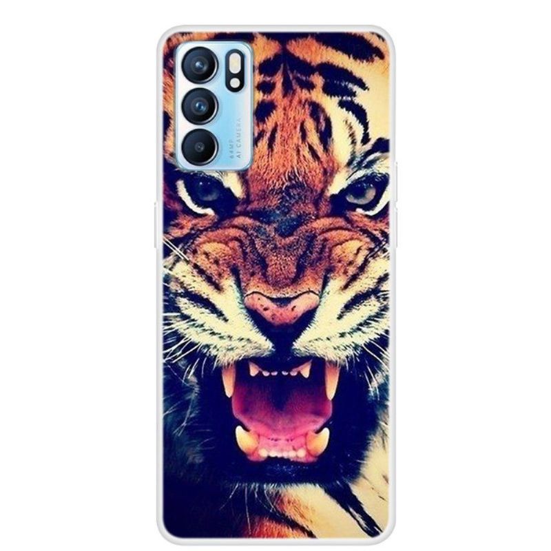 Coque Oppo Reno 6 5G Tigre Féroce