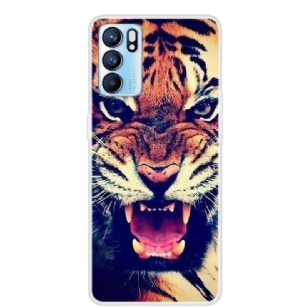 Coque Oppo Reno 6 5G Tigre Féroce