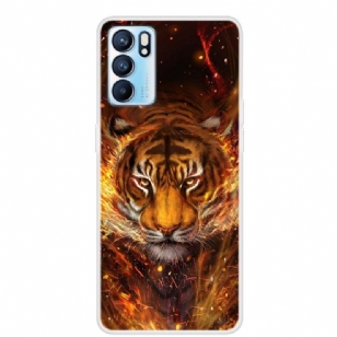 Coque Oppo Reno 6 5G Tigre de feu