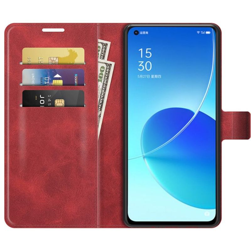 Housse Oppo Reno 6 5G portefeuille style cuir