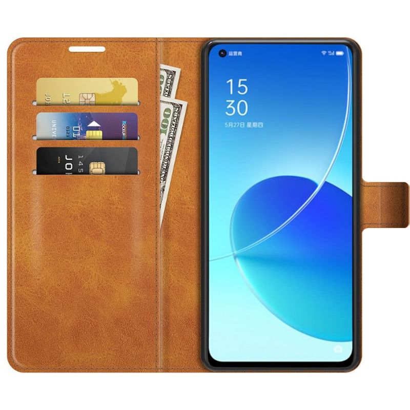 Housse Oppo Reno 6 5G portefeuille style cuir