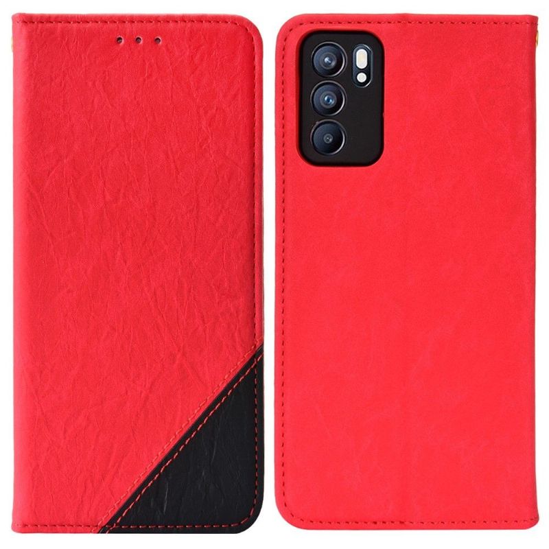 Oppo Reno 6 5G - Housse flip cover simili cuir rétro