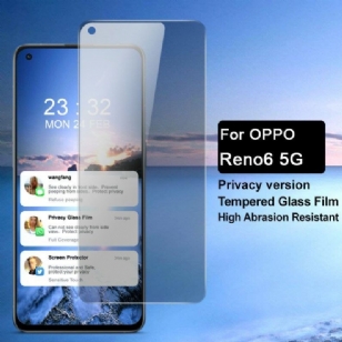 Protection d'écran Oppo Reno 6 5G verre trempé et filtre de confidentialité