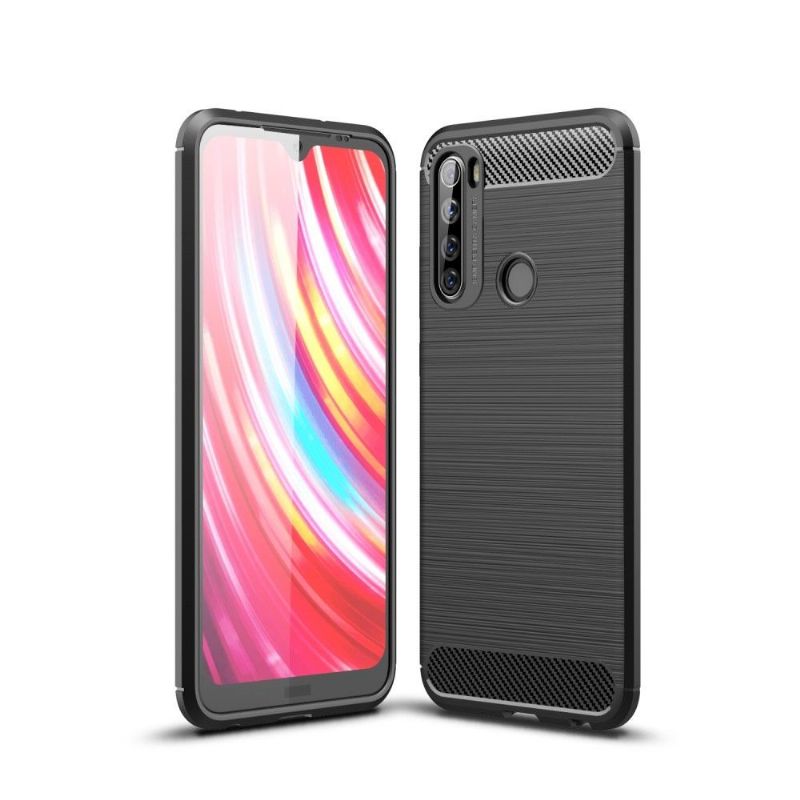 Xiaomi Redmi Note 8T - Coque gel brossé carbone - Noir