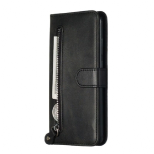 Xiaomi Redmi Note 8T - Housse Zipper Pocket effet cuir - Noir