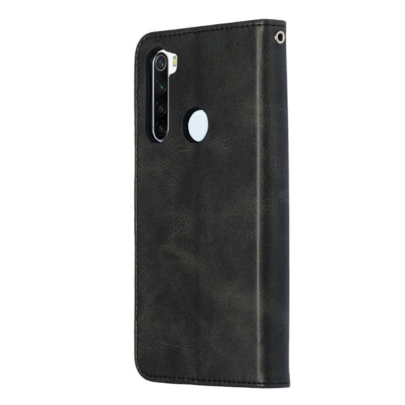 Xiaomi Redmi Note 8T - Housse Zipper Pocket effet cuir - Noir