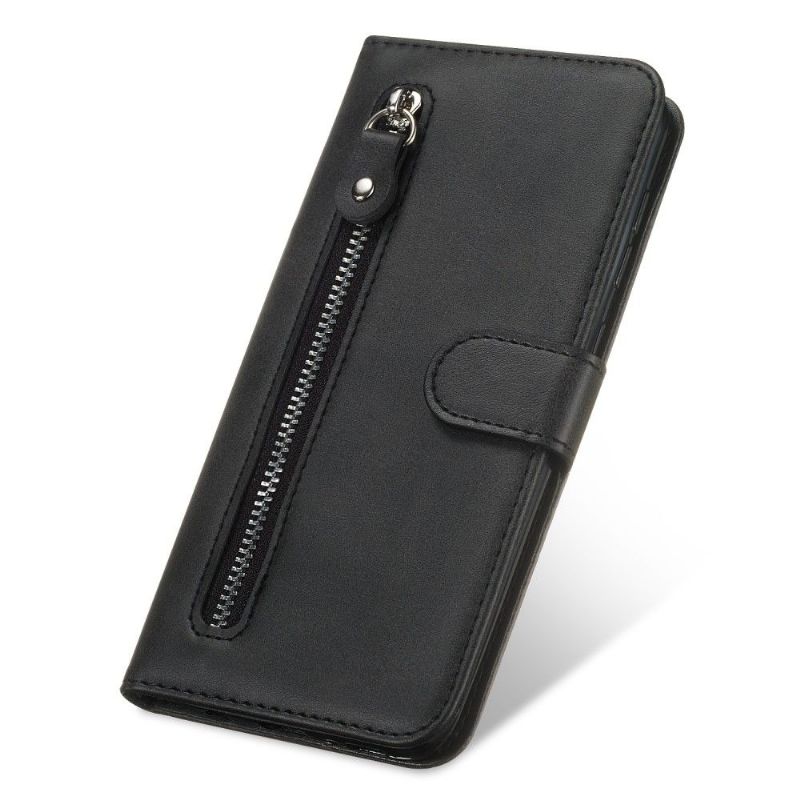 Xiaomi Redmi Note 8T - Housse Zipper Pocket effet cuir - Noir