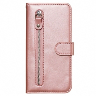 Xiaomi Redmi Note 8T - Housse Zipper Pocket effet cuir - Or rose