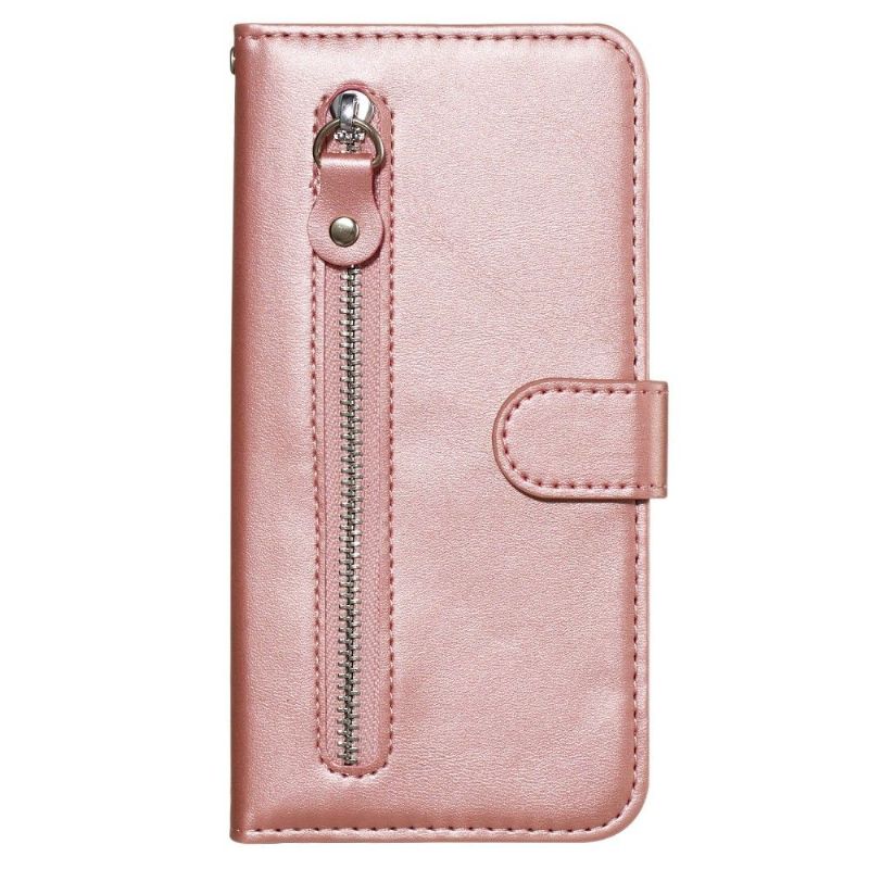 Xiaomi Redmi Note 8T - Housse Zipper Pocket effet cuir - Or rose