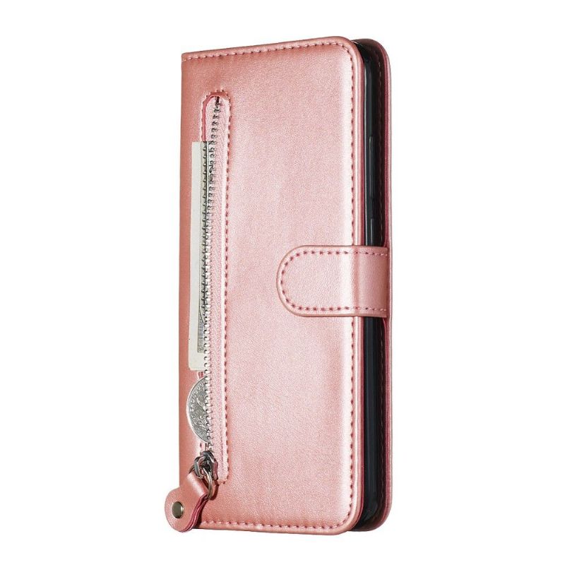 Xiaomi Redmi Note 8T - Housse Zipper Pocket effet cuir - Or rose