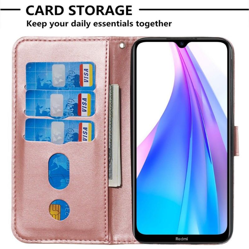 Xiaomi Redmi Note 8T - Housse Zipper Pocket effet cuir - Or rose