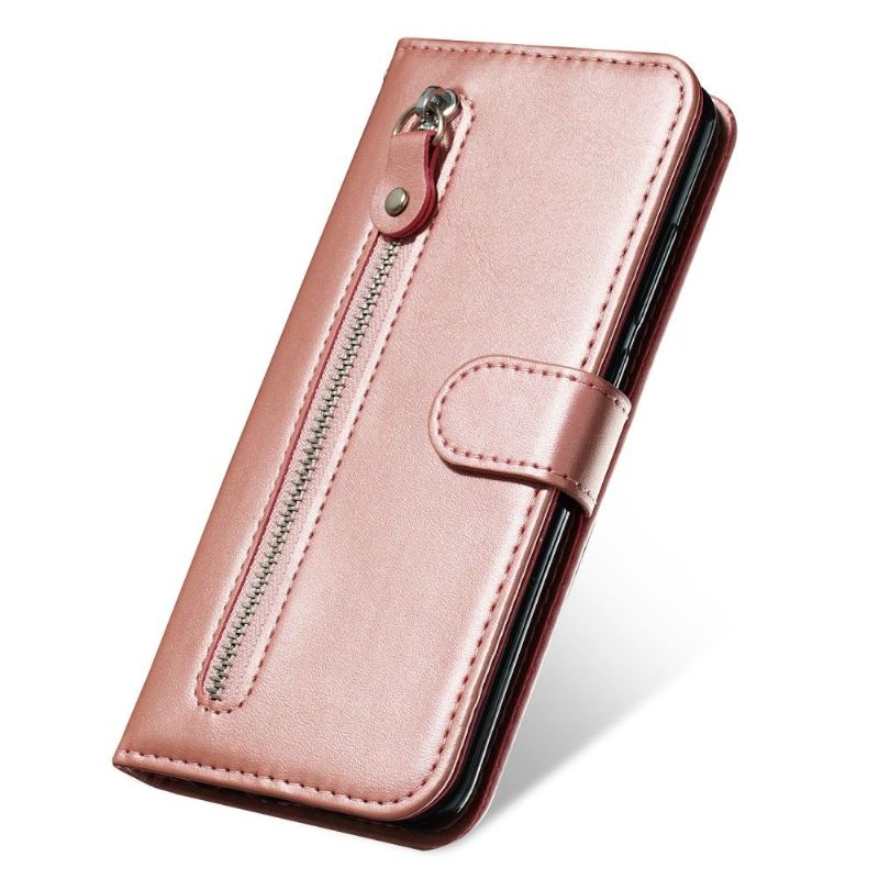 Xiaomi Redmi Note 8T - Housse Zipper Pocket effet cuir - Or rose