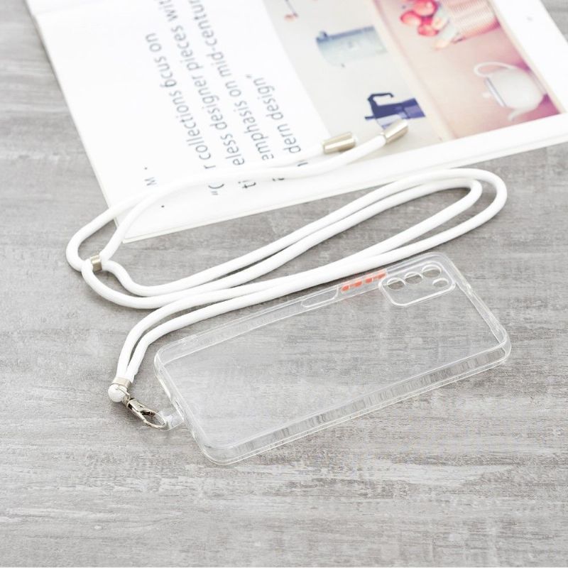 Coque Xiaomi Poco M3 bumper transparent à cordon