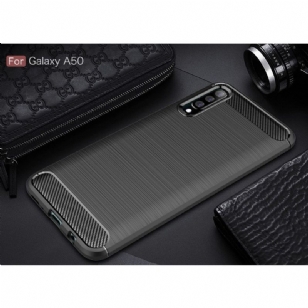 Samsung Galaxy A50 - Coque gel brossé carbone