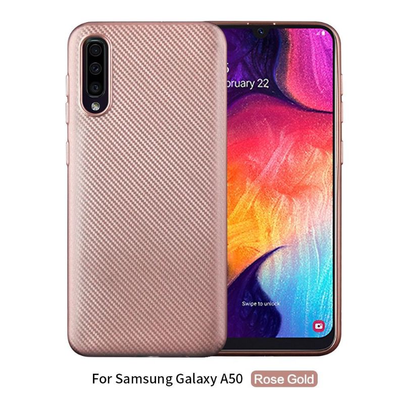 Samsung Galaxy A50 - Coque revêtement fibre de carbone