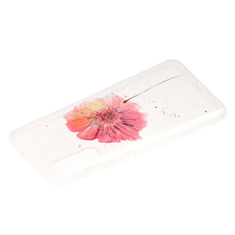 Samsung Galaxy A50 - Coque transparente motif fleur