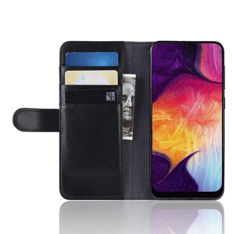 Samsung Galaxy A50 - Étui portefeuille en cuir premium