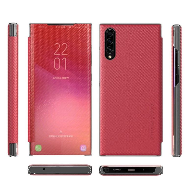 Samsung Galaxy A50 - Flip cover fibre de carbone