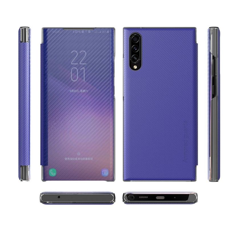 Samsung Galaxy A50 - Flip cover fibre de carbone