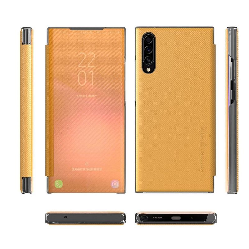 Samsung Galaxy A50 - Flip cover fibre de carbone