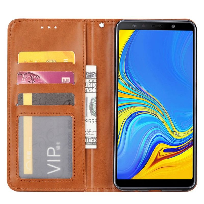 Samsung Galaxy A50 - Housse porte cartes cuir stand case