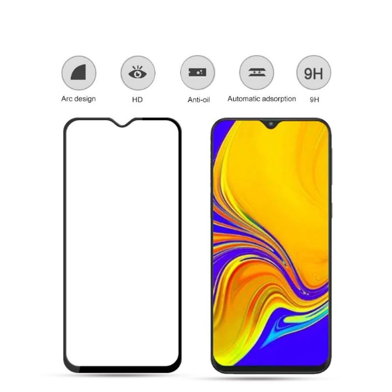 Samsung Galaxy A50 - Protection d’écran en verre trempé Full Size - Noir