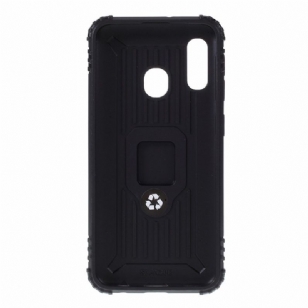 Coque Samsung Galaxy A20e Aspect Carbone avec Bague Support