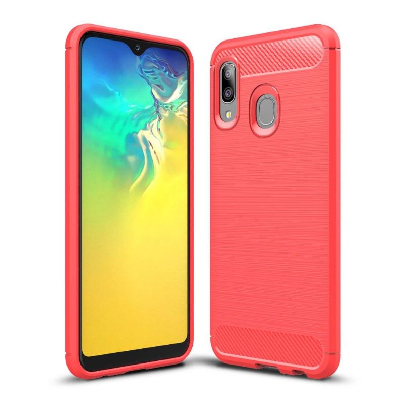 Samsung Galaxy A20e - Coque gel brossé carbone