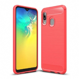 Samsung Galaxy A20e - Coque gel brossé carbone