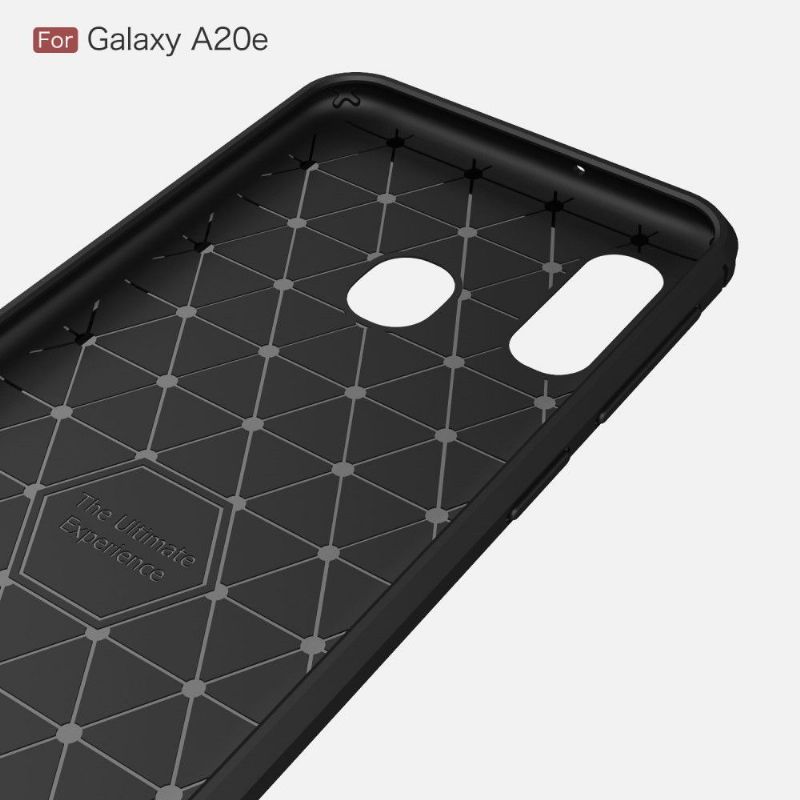 Samsung Galaxy A20e - Coque gel brossé carbone