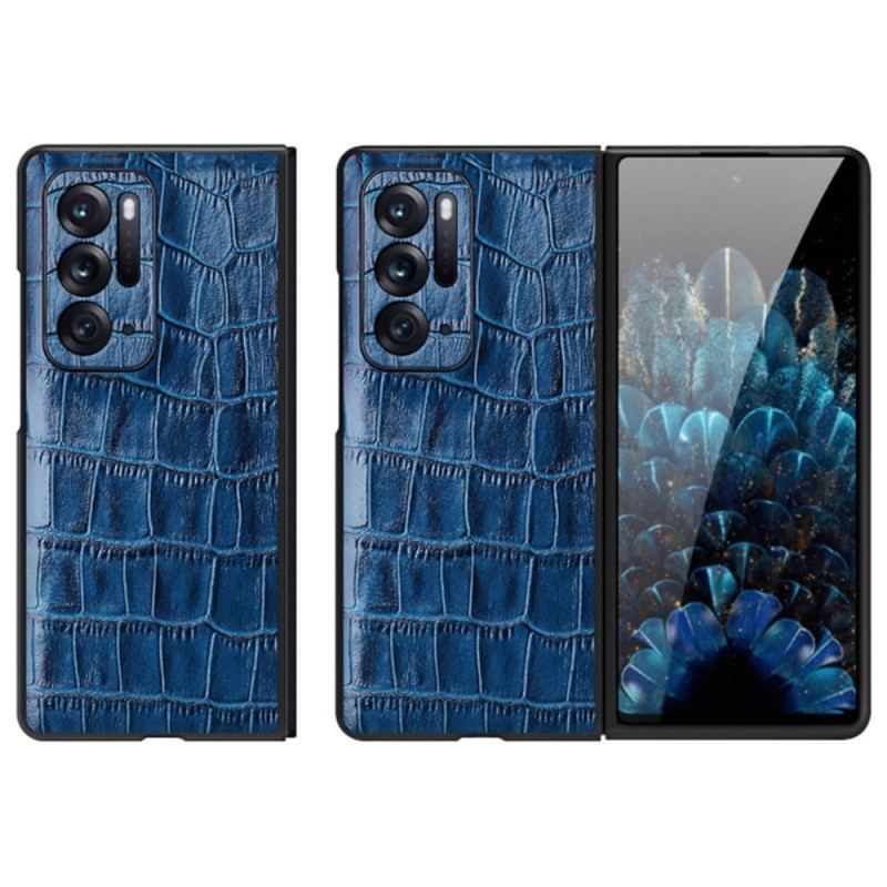 Coque Oppo Find N Cuir Véritable Cuir Texture Crocodile