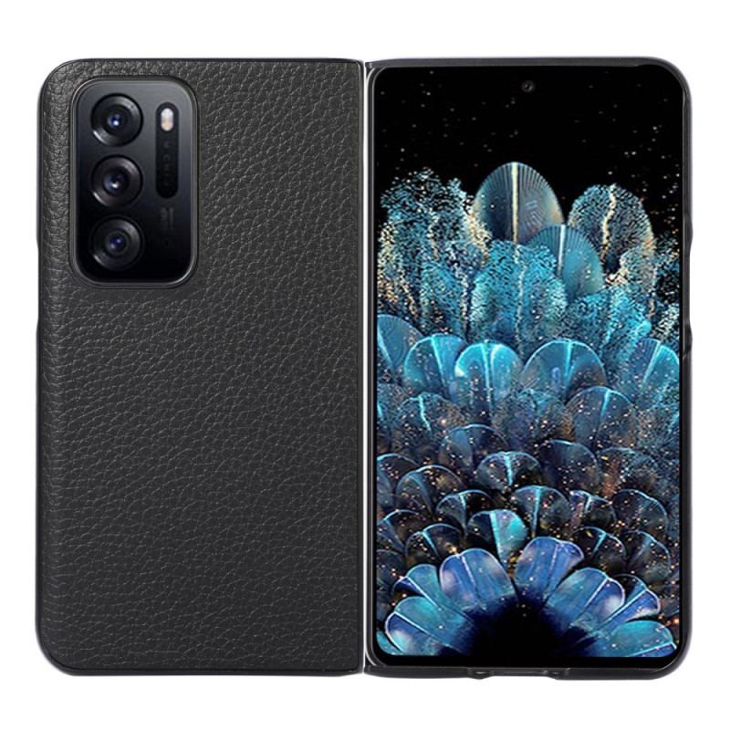 Coque Oppo Find N Véritable Cuir litchi Design