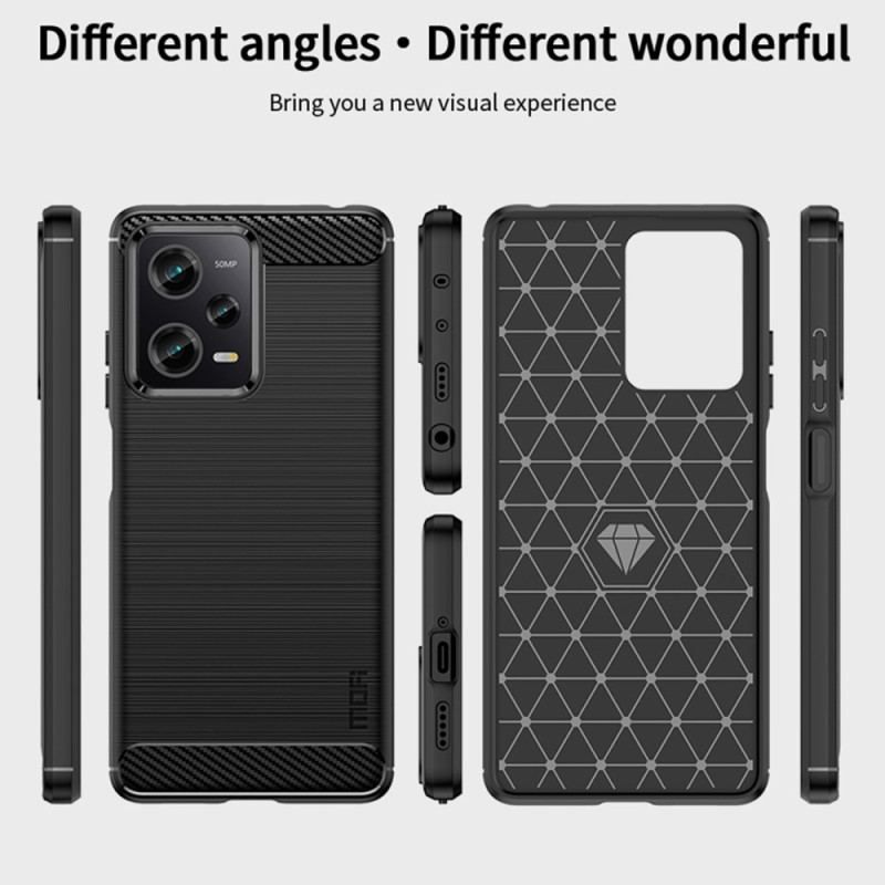 Coque Xiaomi Redmi Note 12 Pro/Poco X5 Pro 5G Fibre Carbone Brossée MOFI