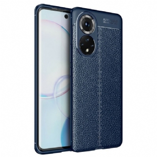 Coque Honor 50 / Huawei Nova 9 Effet Cuir Litchi Double Line