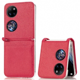 Coque Huawei P50 Pocket Texture Cuir Porte Carte