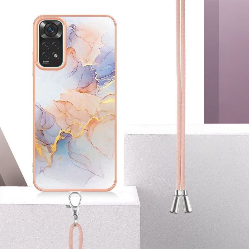 Coque Xiaomi Redmi Note 11 / 11S à cordon marbre coloré