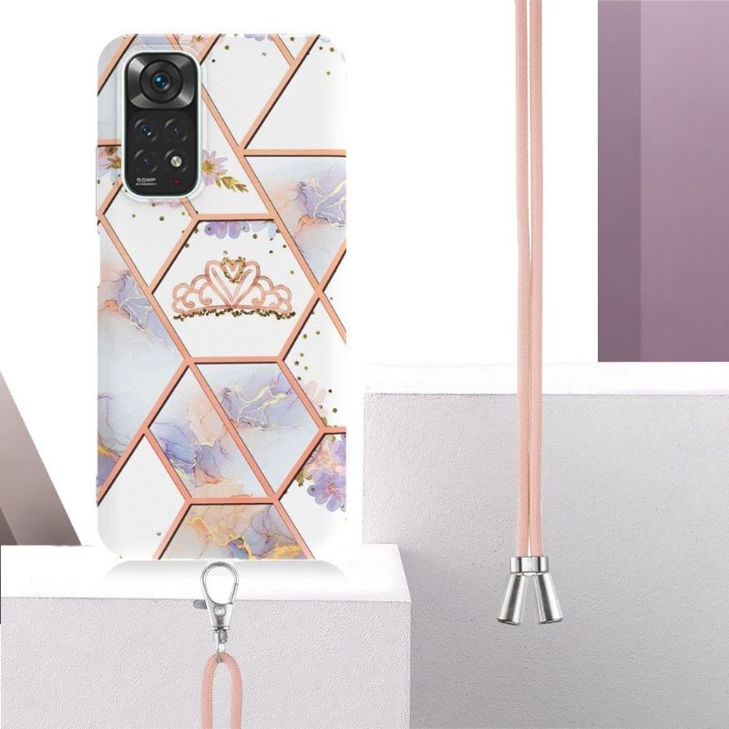 Coque Xiaomi Redmi Note 11 / 11S à cordon marbre et couronne