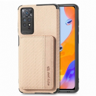 Coque Xiaomi Redmi Note 11 / 11S Fibre Carbone Porte-Cartes Fonction Support