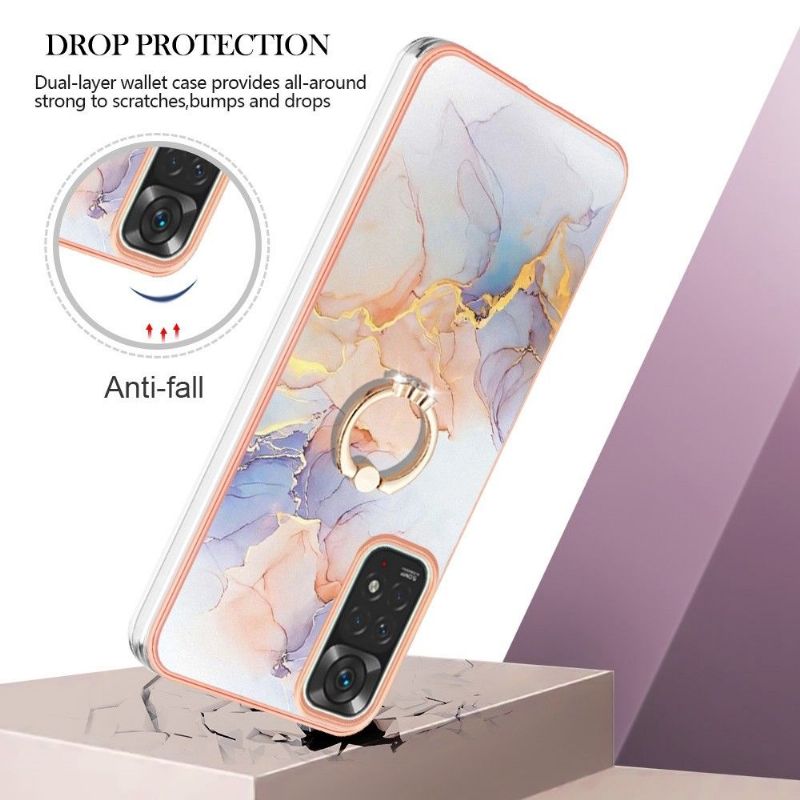 Coque Xiaomi Redmi Note 11 / 11S marbre coloré avec bague