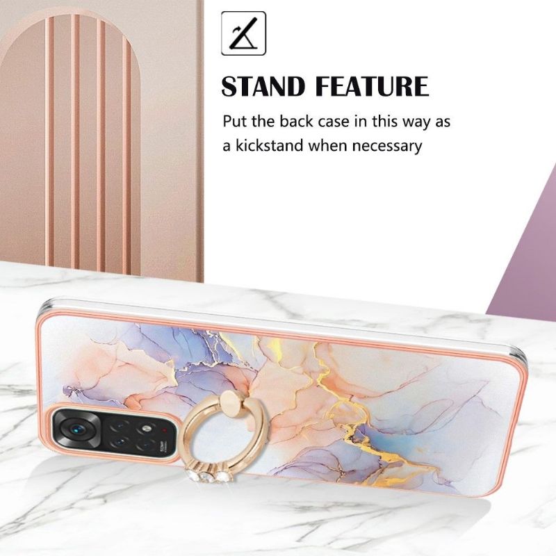 Coque Xiaomi Redmi Note 11 / 11S marbre coloré avec bague