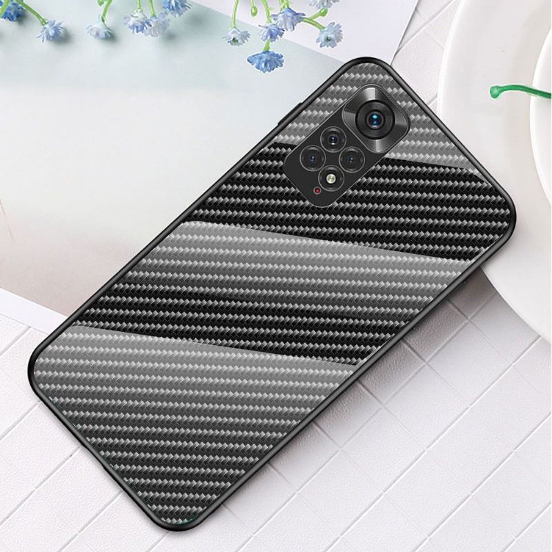 Coque Xiaomi Redmi Note 11 / 11S style fibre carbone en verre trempé