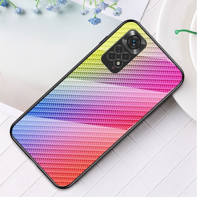 Coque Xiaomi Redmi Note 11 / 11S style fibre carbone en verre trempé