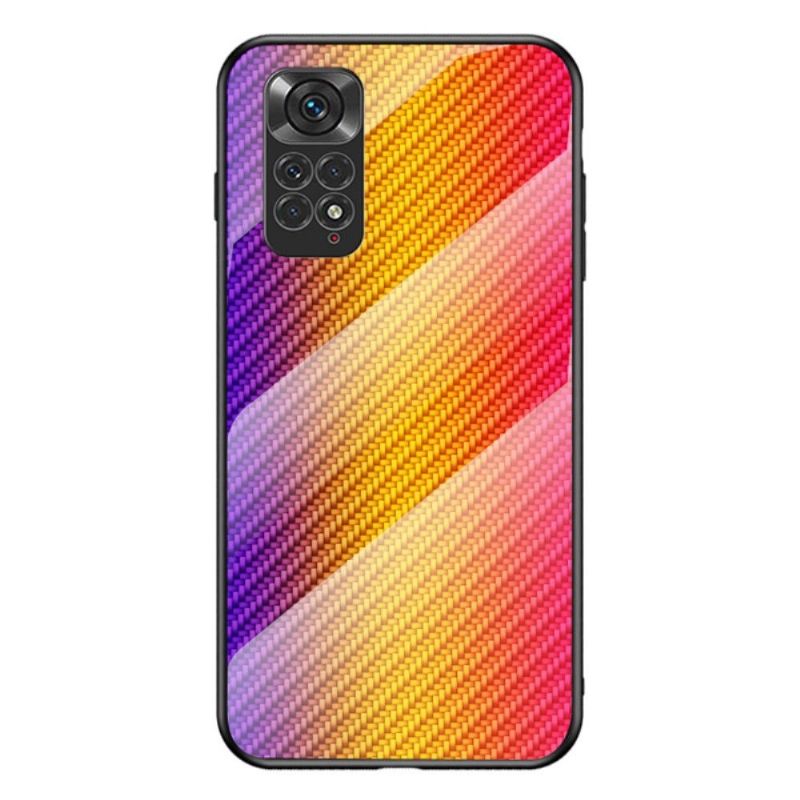 Coque Xiaomi Redmi Note 11 / 11S style fibre carbone en verre trempé