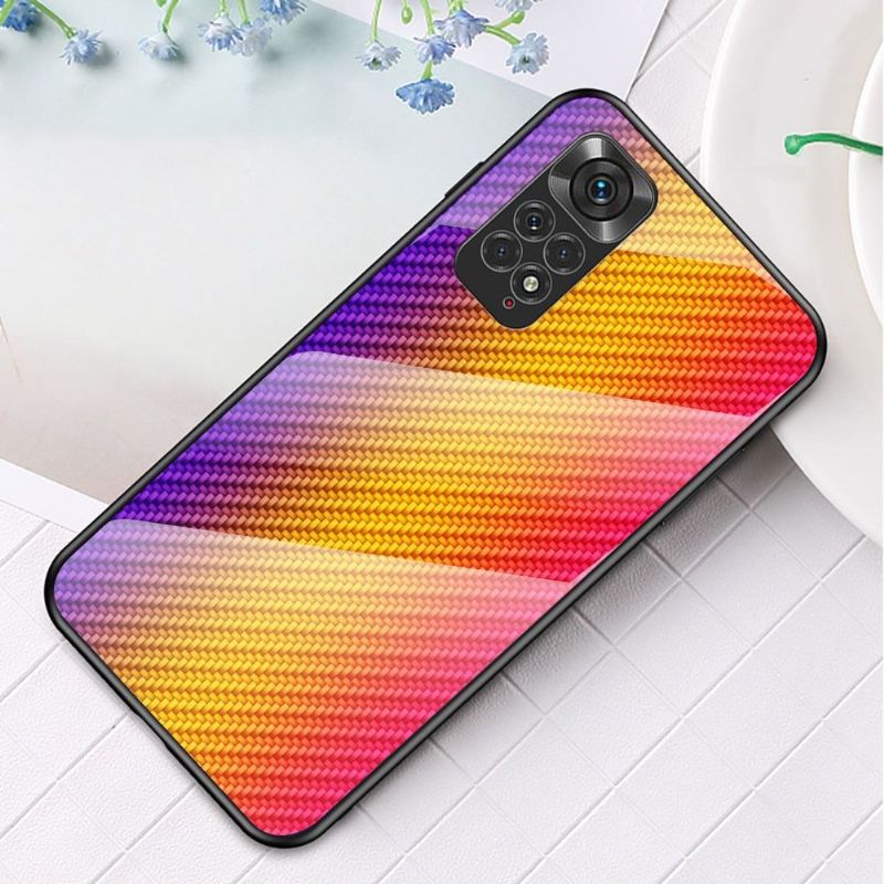 Coque Xiaomi Redmi Note 11 / 11S style fibre carbone en verre trempé