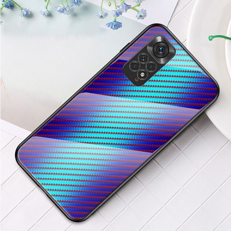 Coque Xiaomi Redmi Note 11 / 11S style fibre carbone en verre trempé