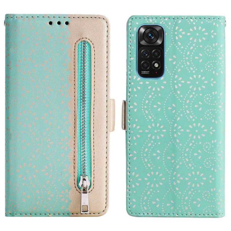 Housse Xiaomi Redmi Note 11 / 11S Dentelle Fleur Effet Cuir